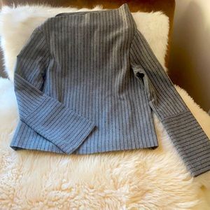 Grey top , contemporary asymmetric neck , unique.